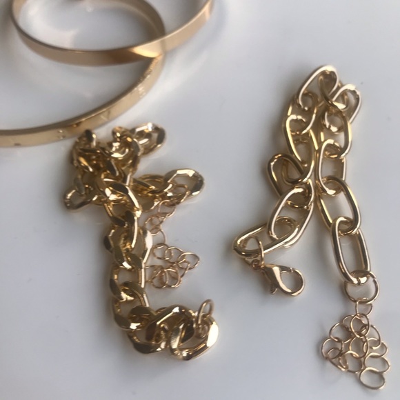 Vivori Jewerly Bracelet Set + Layered Ring size 5. Gold tone. New - Picture 5 of 8